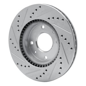 Hyundai Sonata Brake Rotor (1) - Front Right - R1 Concepts - Drilled & Slotted - Silver - `02-`06